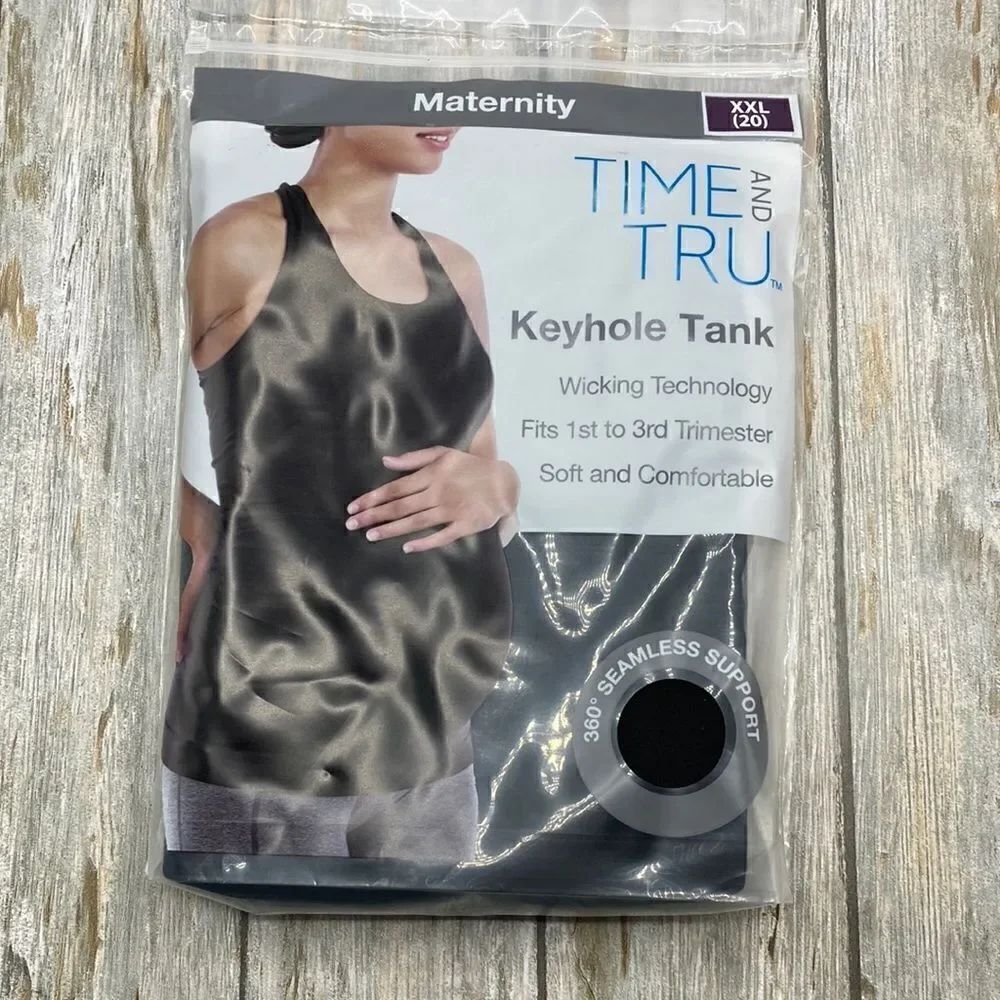 Women’s Maternity Keyhole Ruched Soft Smooth Tank Top Size XXL